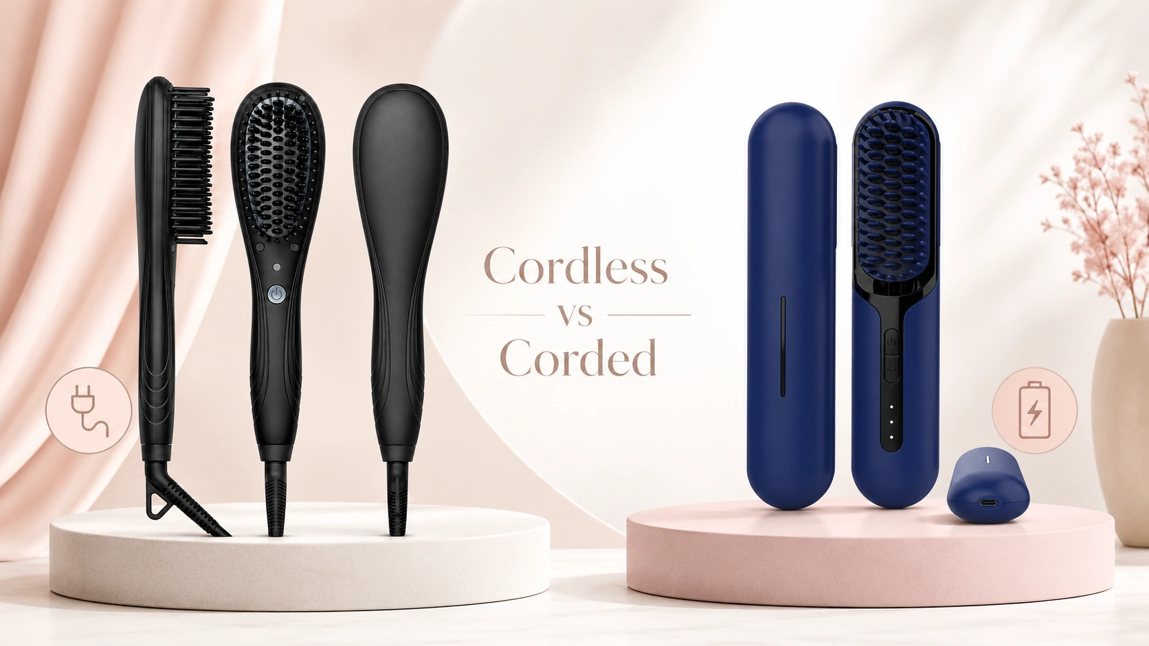 Cordless vs Corded Hair Straightener Brushes: How to Choose for Your Brand visual guide
