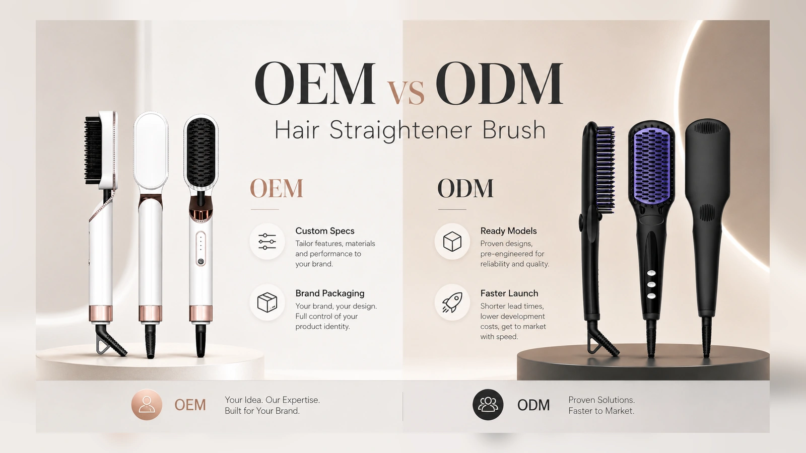 OEM vs ODM Hair Straightener Brushes: What Beauty Brands Should Know visual guide