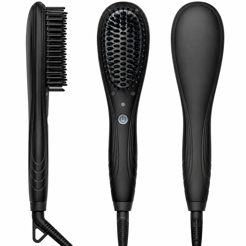 S105 Ceramic Hair Straightener Brush for private label beauty brand projects