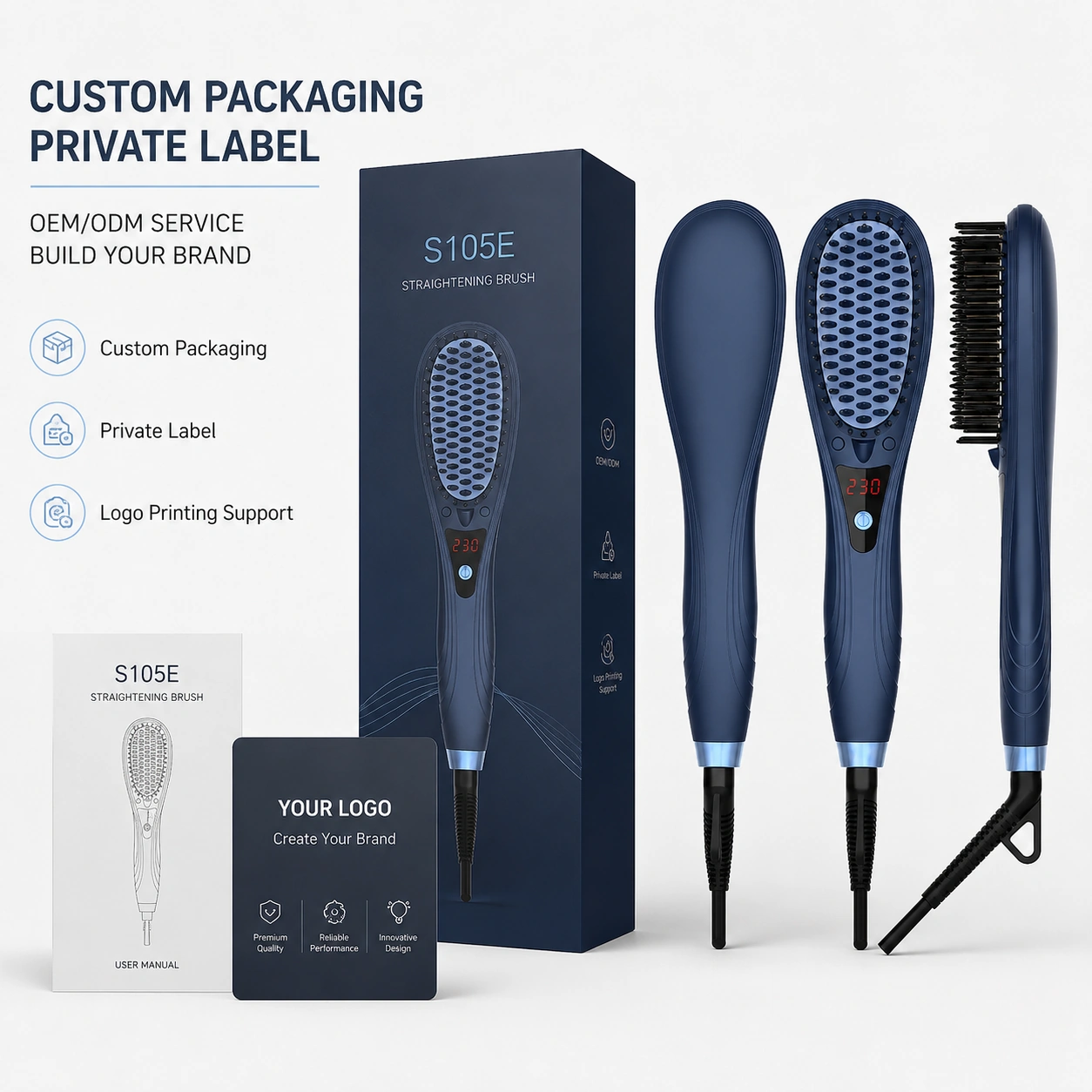 Click to enlarge S105E Ionic Hair Straightener Brush detail image S105E Ionic Hair Straightener Brush detail image