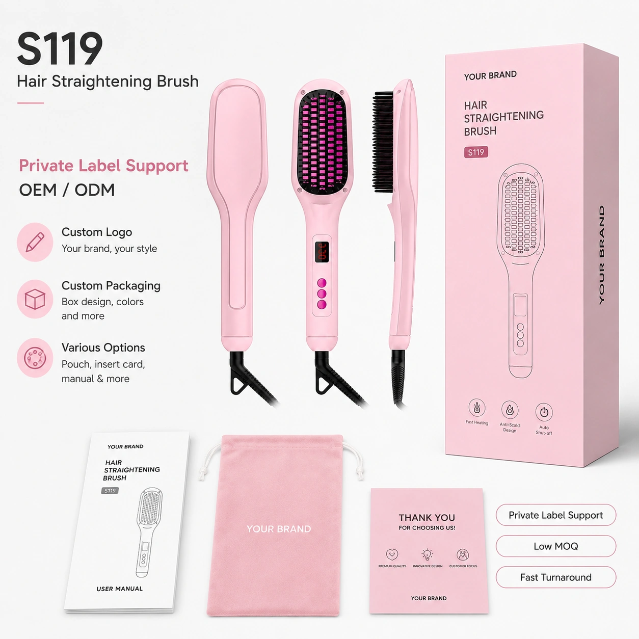 Click to enlarge S119 Ionic Hair Straightener Brush detail image S119 Ionic Hair Straightener Brush detail image