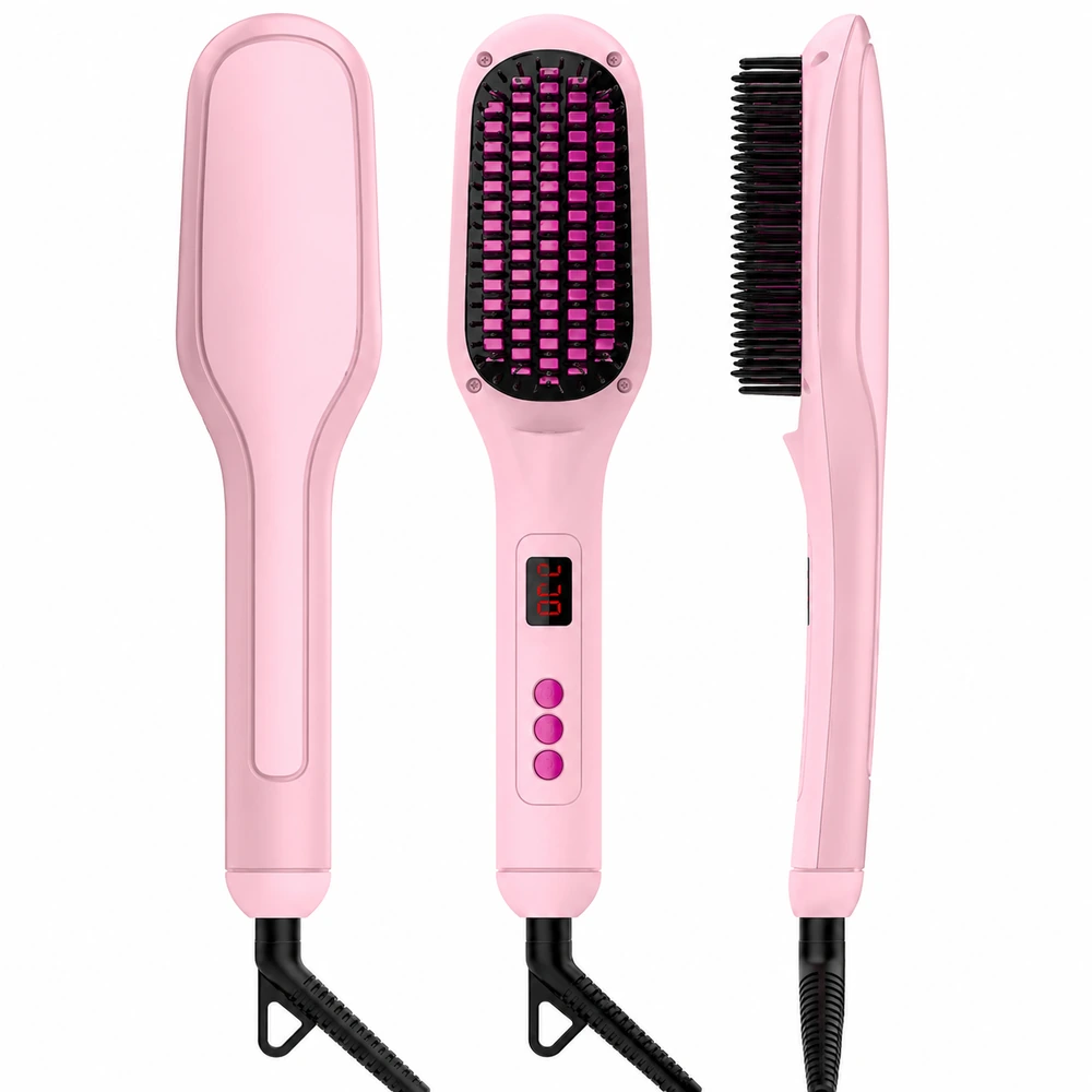 S119 Ionic Hair Straightener Brush for private label beauty brand projects