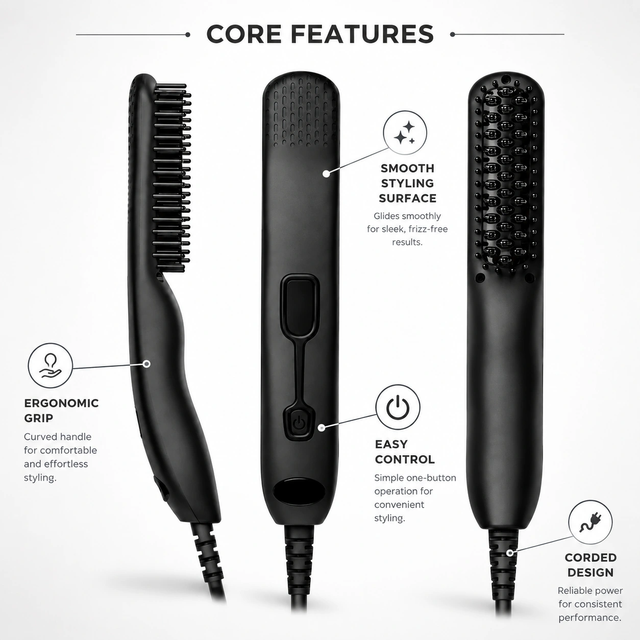 S130 Men's Heated Beard Brush detail image