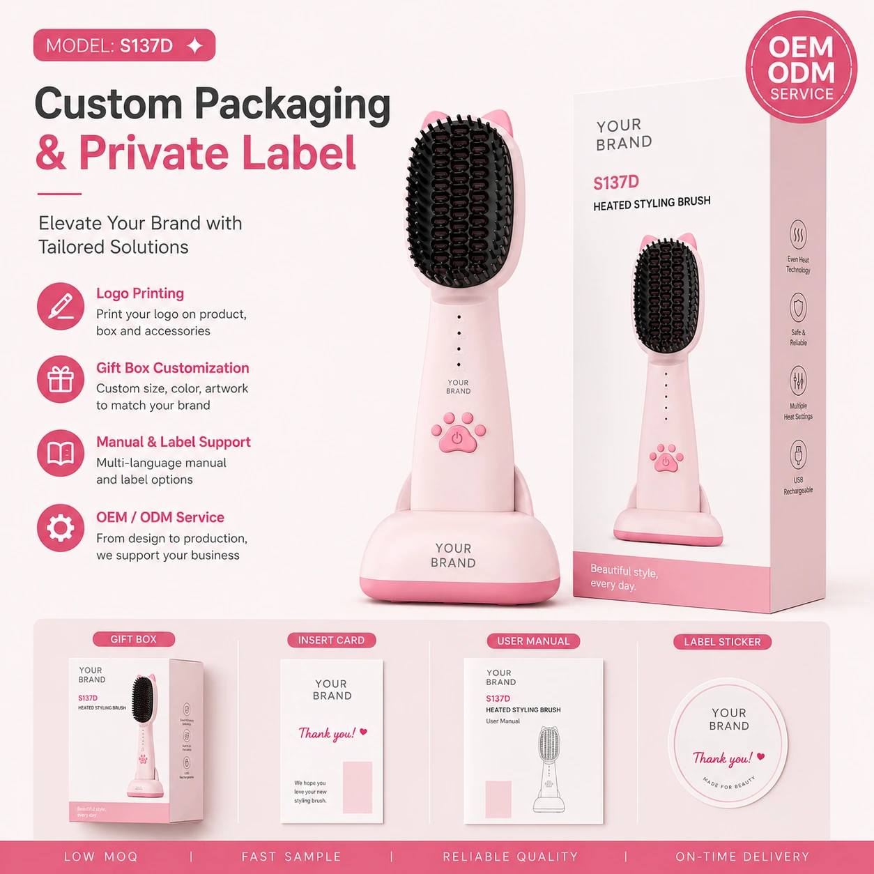 Click to enlarge S137D Rechargeable Ionic Hair Straightener Brush detail image S137D Rechargeable Ionic Hair Straightener Brush detail image