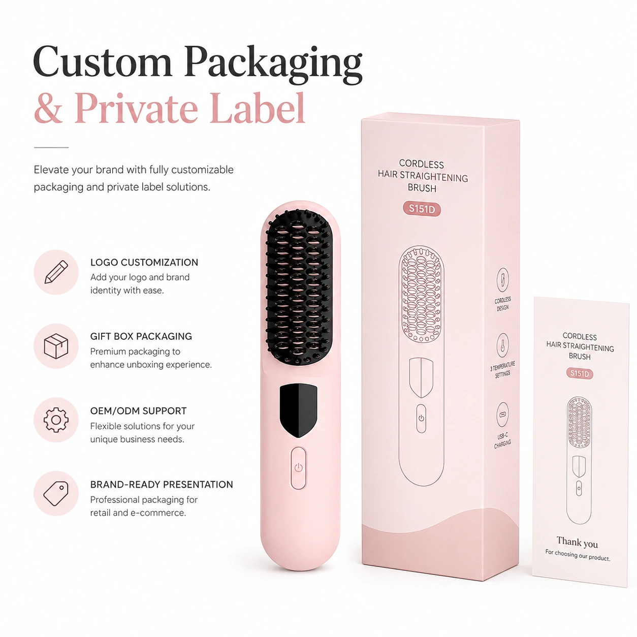 Click to enlarge S151D Infrared Ionic Hair Straightener Brush detail image S151D Infrared Ionic Hair Straightener Brush detail image