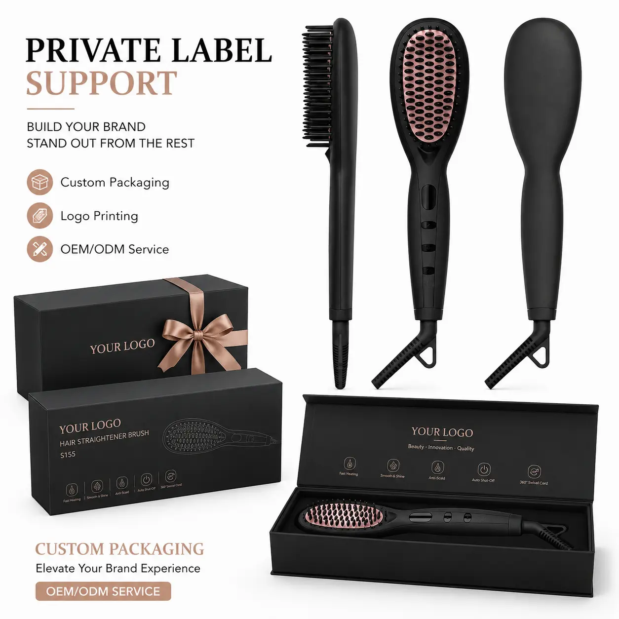 Click to enlarge S155 Ionic Hair Straightener Brush detail image S155 Ionic Hair Straightener Brush detail image