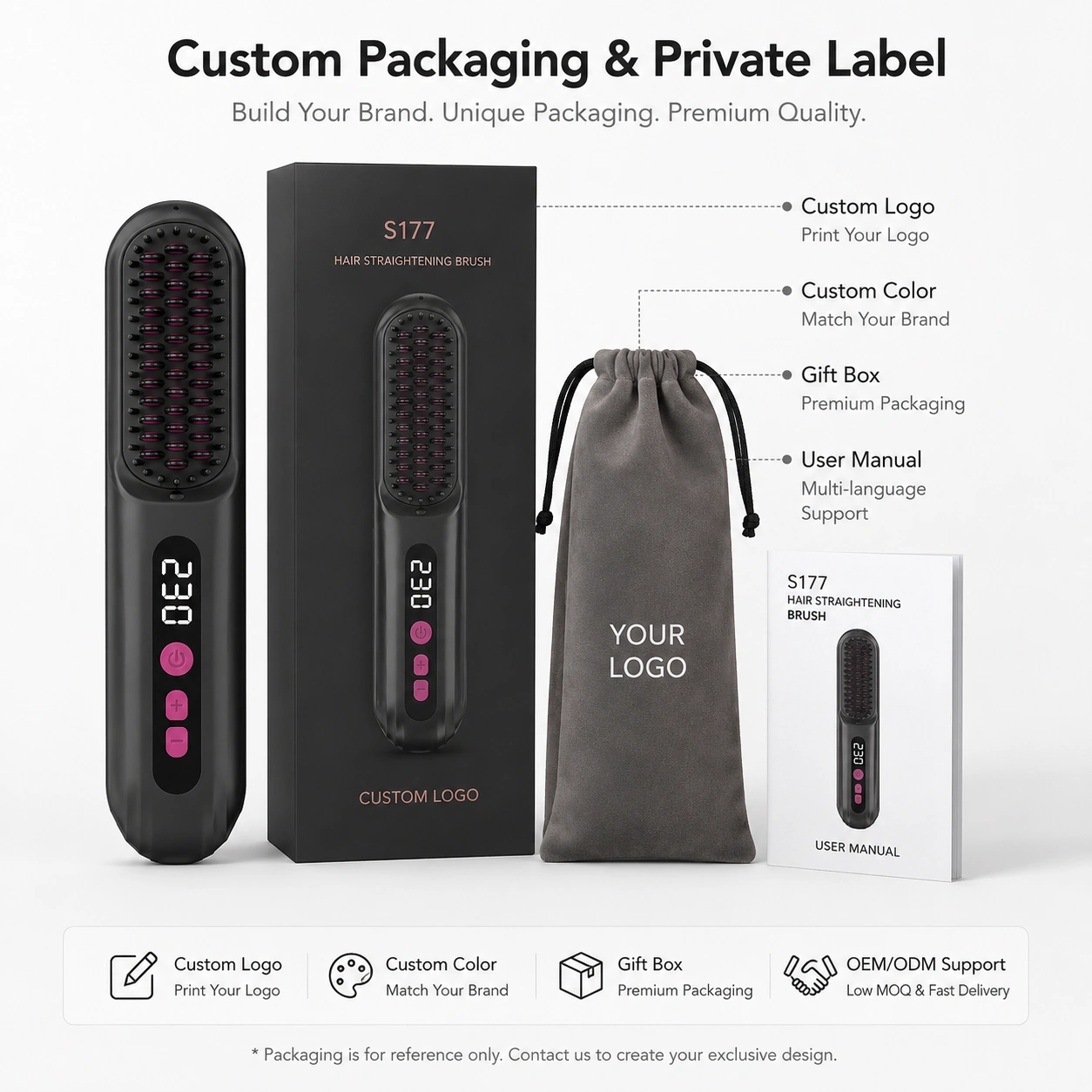 Click to enlarge S177 Rechargeable Ionic Hair Straightener Brush detail image S177 Rechargeable Ionic Hair Straightener Brush detail image