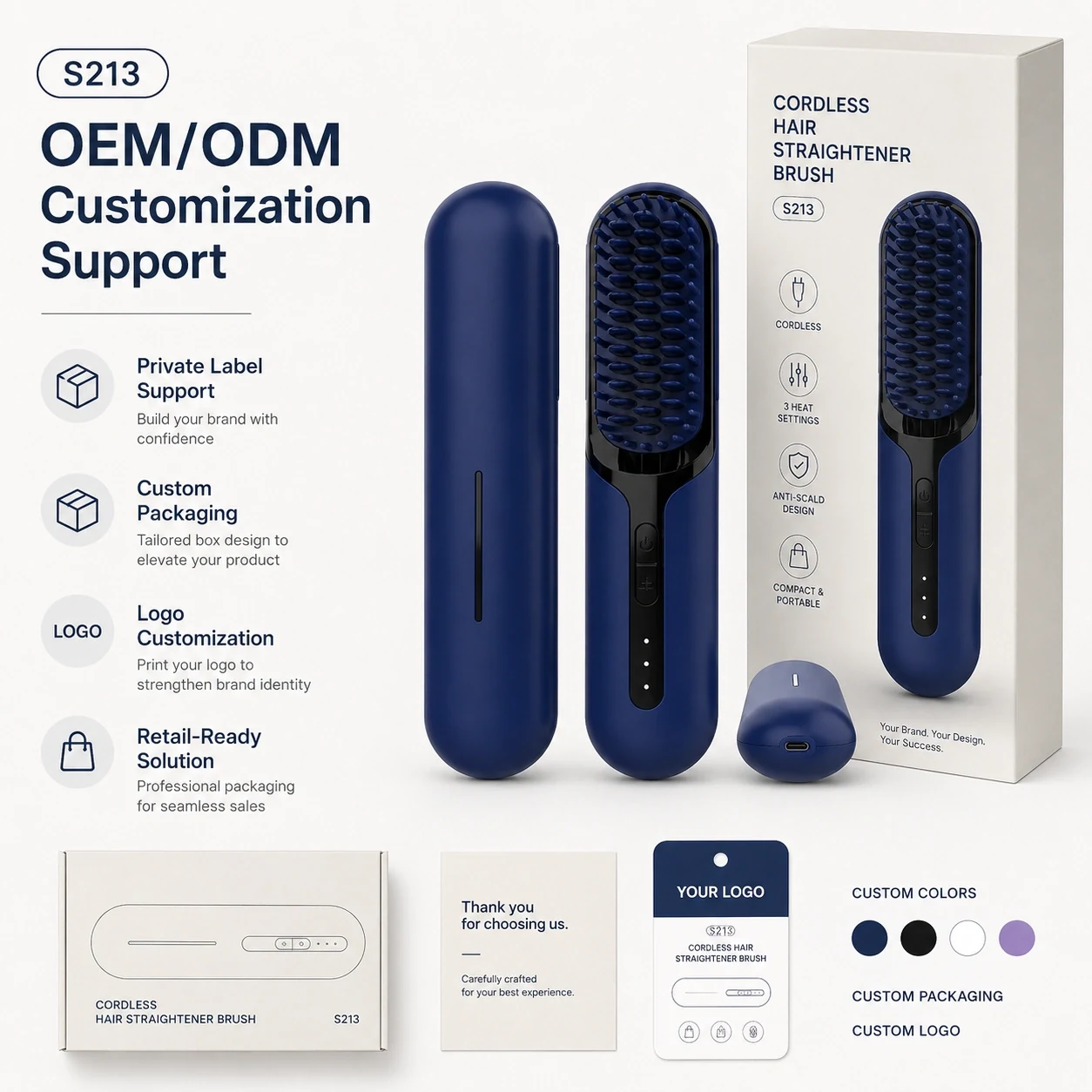Click to enlarge S213 Rechargeable Ionic Hair Straightener Brush detail image S213 Rechargeable Ionic Hair Straightener Brush detail image