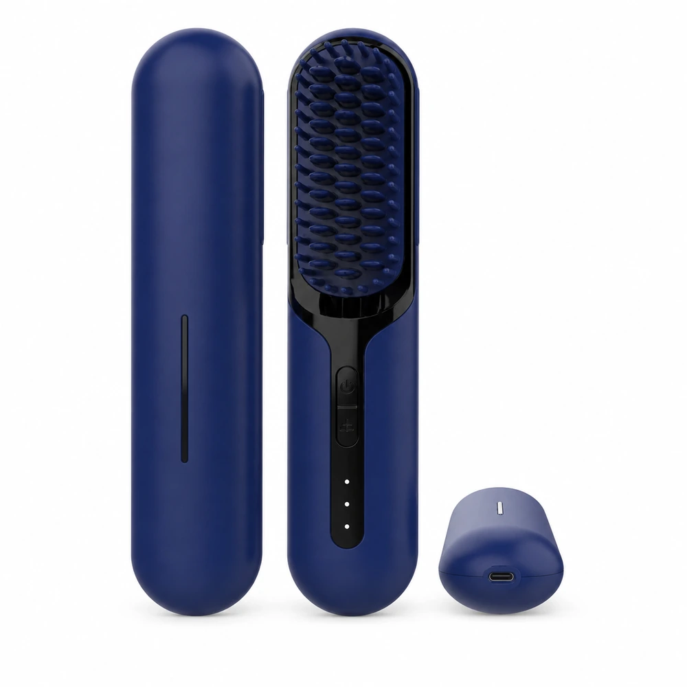 S213 Rechargeable Ionic Hair Straightener Brush for private label beauty brand projects