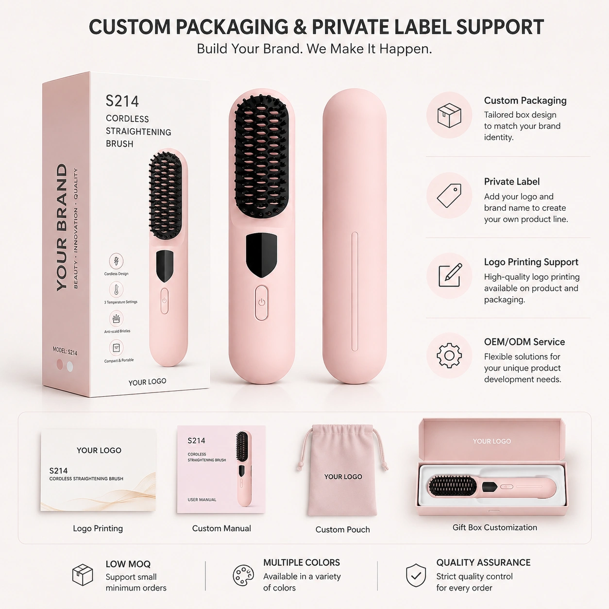 Click to enlarge S214 Rechargeable Ionic Hair Straightener Brush detail image S214 Rechargeable Ionic Hair Straightener Brush detail image