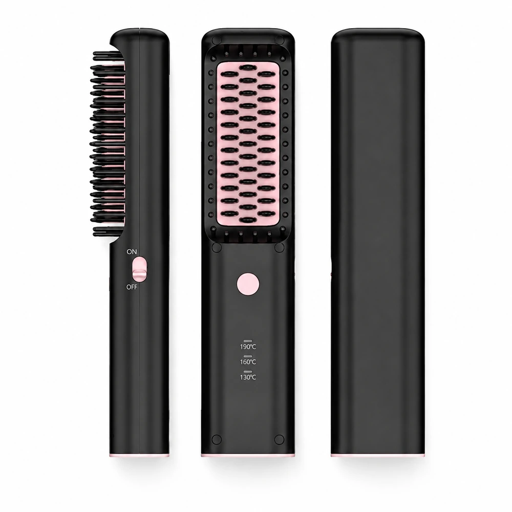 SM1122E Rechargeable Hair Straightener Brush for private label beauty brand projects
